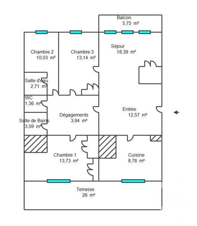 Appartement F4 &agrave; vendre - 4 pi&egrave;ces - 88,24 m2 - Paris - 75013 - ILE-DE-FRANCE