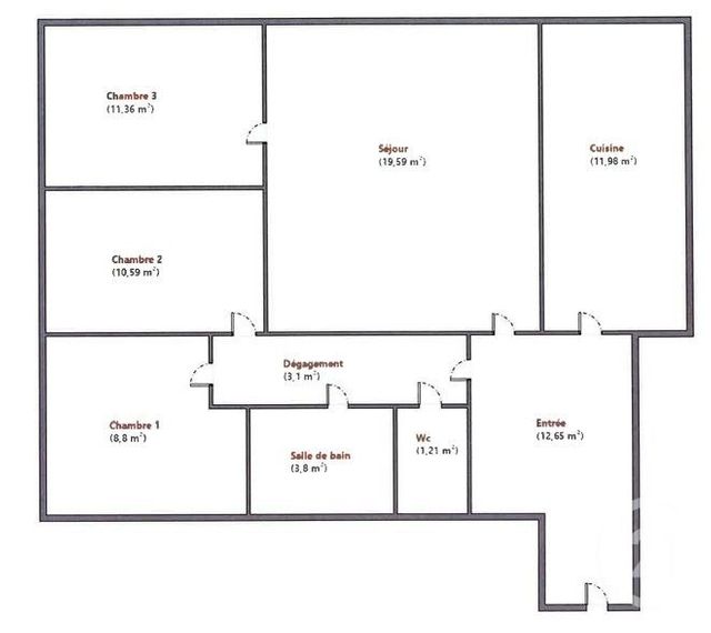 Appartement F4 &agrave; vendre - 4 pi&egrave;ces - 83,08 m2 - Paris - 75013 - ILE-DE-FRANCE