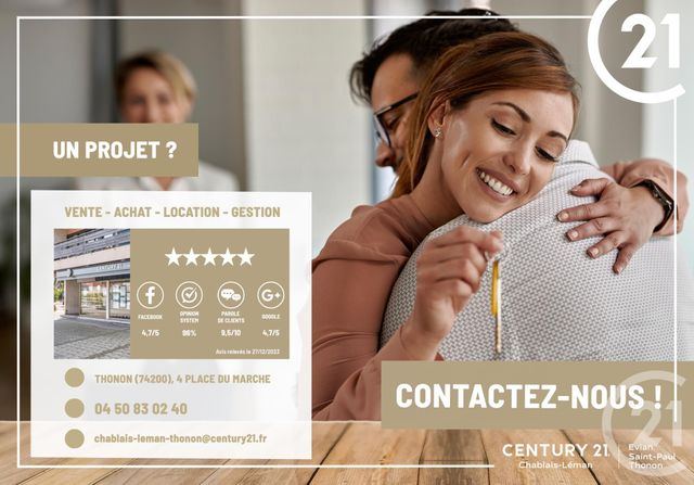 Appartement T4 à vendre - 4 pièces - 84,42 m2 - Thonon Les Bains - 74 - RHONE-ALPES