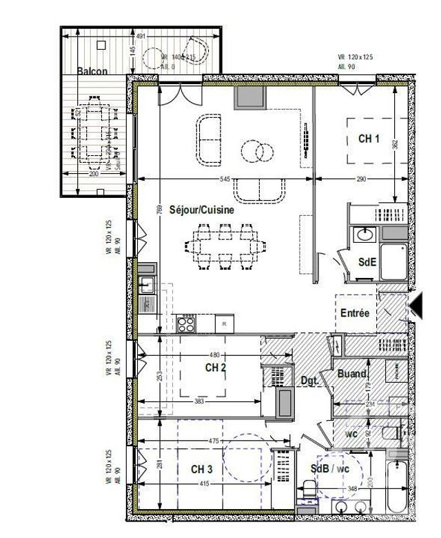Appartement F4 à vendre - 4 pièces - 105,80 m2 - Anthy Sur Leman - 74 - RHONE-ALPES