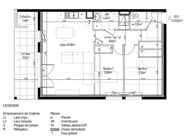 Appartement F3 &agrave; vendre - 3 pi&egrave;ces - 68,50 m2 - Anthy Sur Leman - 74 - RHONE-ALPES