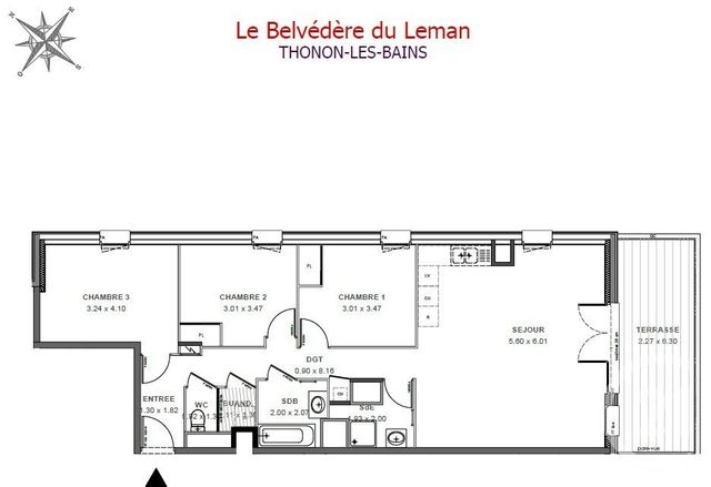 Appartement F4 &agrave; vendre - 4 pi&egrave;ces - 86,26 m2 - Thonon Les Bains - 74 - RHONE-ALPES