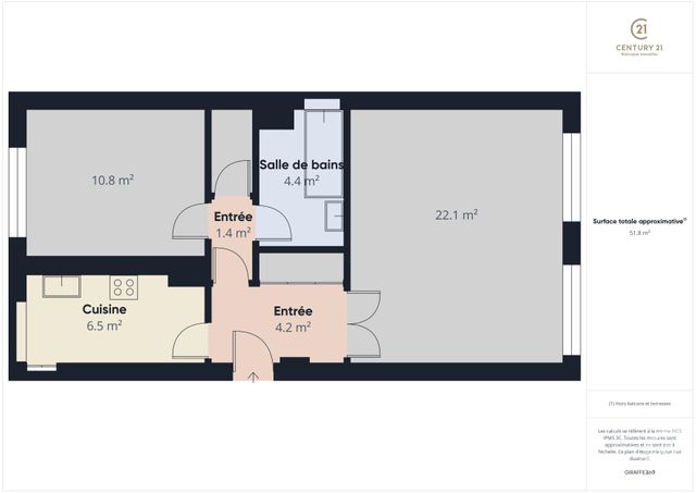 Appartement F2 à vendre - 2 pièces - 50 m2 - Rambouillet - 78 - ILE-DE-FRANCE