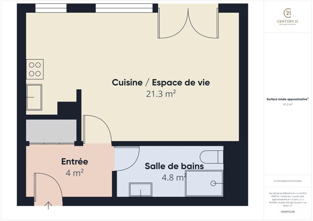 Appartement F1 à vendre - 1 pièce - 30 m2 - Rambouillet - 78 - ILE-DE-FRANCE