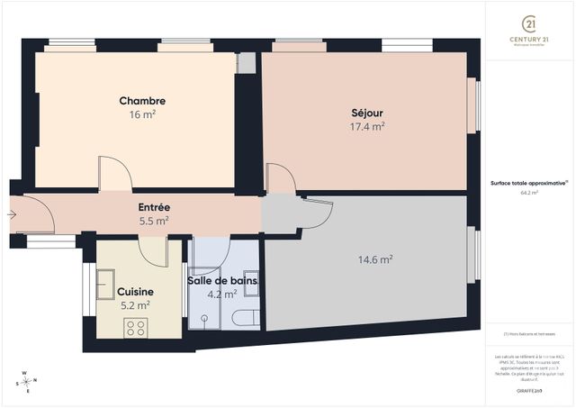 Appartement F3 &agrave; vendre - 3 pi&egrave;ces - 64,06 m2 - Rambouillet - 78 - ILE-DE-FRANCE