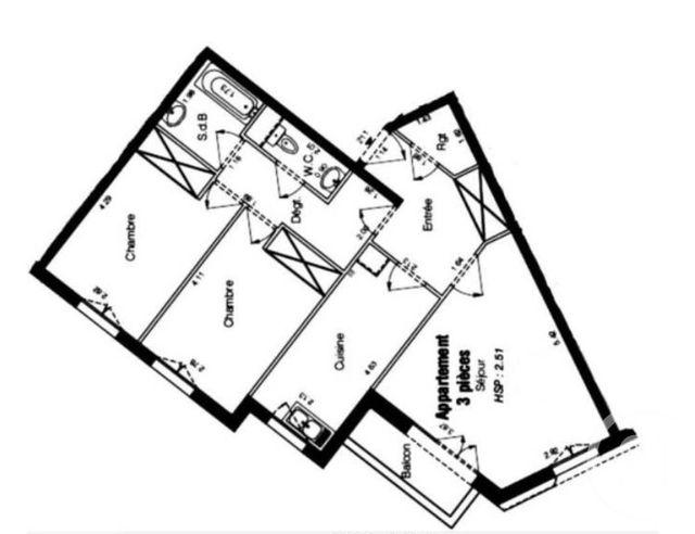 Appartement F3 &agrave; vendre - 3 pi&egrave;ces - 70,20 m2 - Le Kremlin Bicetre - 94 - ILE-DE-FRANCE