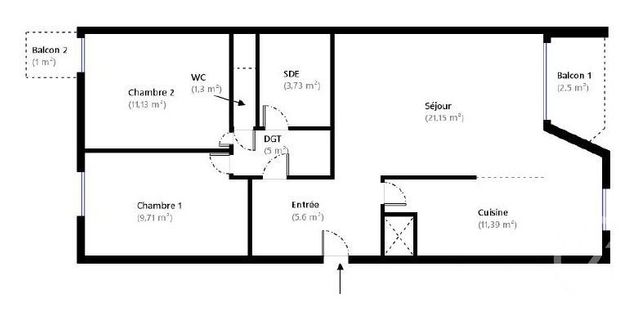 Appartement F3 &agrave; vendre - 3 pi&egrave;ces - 69,01 m2 - Le Kremlin Bicetre - 94 - ILE-DE-FRANCE