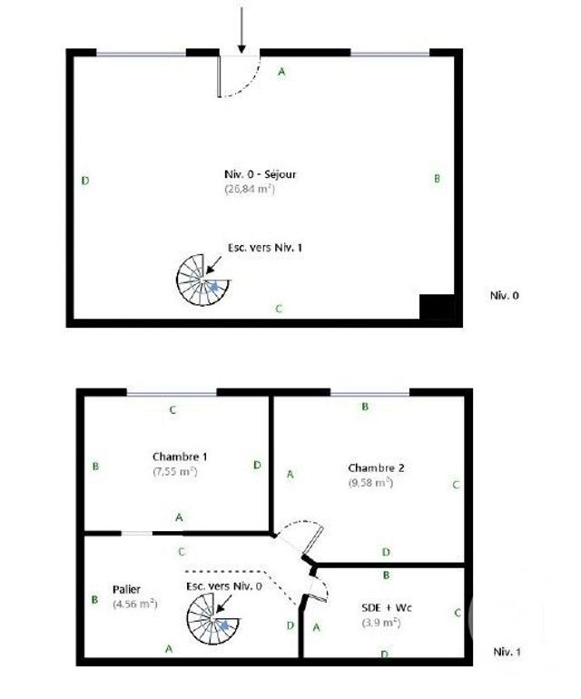 Maison &agrave; vendre - 3 pi&egrave;ces - 52,43 m2 - Paris - 75013 - ILE-DE-FRANCE