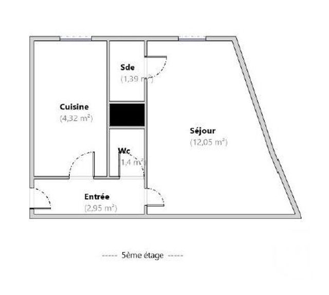 Appartement F1 &agrave; vendre - 1 pi&egrave;ce - 22,11 m2 - Gentilly - 94 - ILE-DE-FRANCE