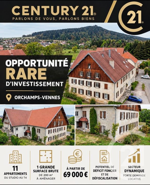 Appartement F3 &agrave; vendre - 3 pi&egrave;ces - 66 m2 - Orchamps Vennes - 25 - FRANCHE-COMTE