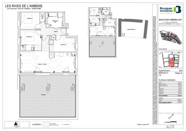 Appartement F4 &agrave; vendre - 4 pi&egrave;ces - 84 m2 - Riom - 63 - AUVERGNE