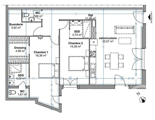 Appartement F3 à vendre - 3 pièces - 97,18 m2 - Cavalaire Sur Mer - 83 - PROVENCE-ALPES-COTE-D-AZUR