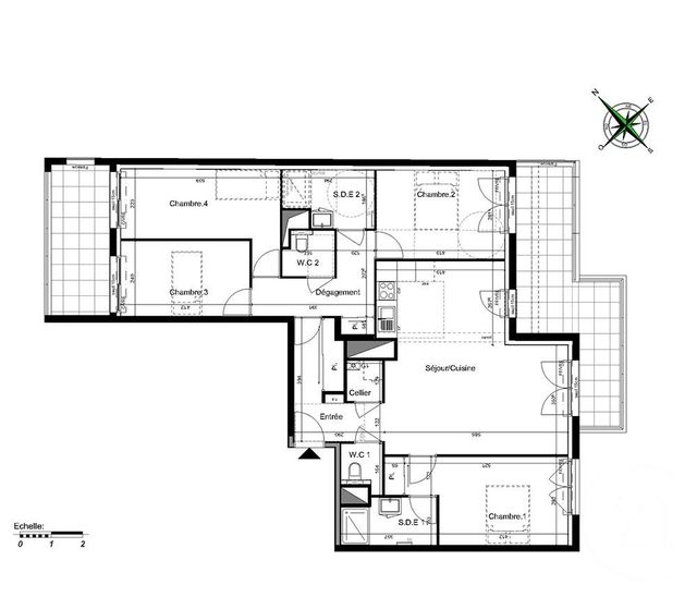 Appartement F5 &agrave; vendre - 5 pi&egrave;ces - 108,61 m2 - St Herblain - 44 - PAYS-DE-LOIRE