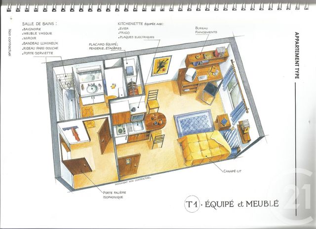 Appartement F1 à vendre - 1 pièce - 18 m2 - Clermont Ferrand - 63 - AUVERGNE