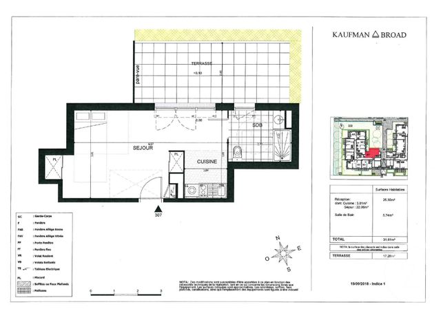 Appartement Studio à vendre - 1 pièce - 31,61 m2 - Maurepas - 78 - ILE-DE-FRANCE