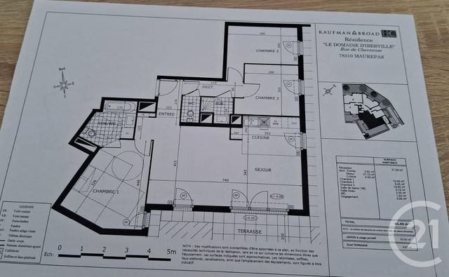 Appartement F4 &agrave; vendre - 4 pi&egrave;ces - 82,46 m2 - Maurepas - 78 - ILE-DE-FRANCE