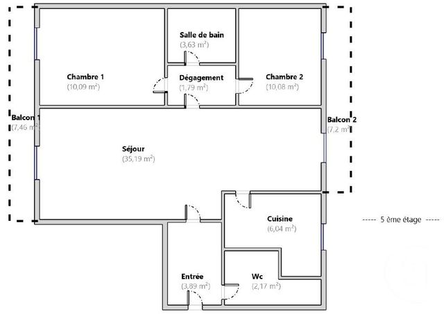 Appartement F3 &agrave; vendre - 3 pi&egrave;ces - 72,88 m2 - Boulogne Billancourt - 92 - ILE-DE-FRANCE