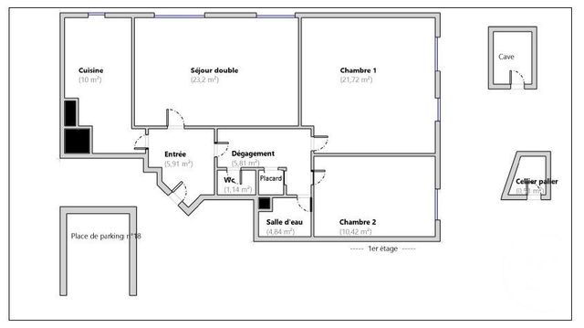 Appartement F4 à vendre - 4 pièces - 82 m2 - Boulogne Billancourt - 92 - ILE-DE-FRANCE