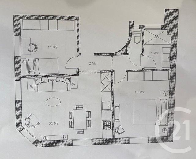 Appartement F2 &agrave; vendre - 3 pi&egrave;ces - 55 m2 - Boulogne Billancourt - 92 - ILE-DE-FRANCE