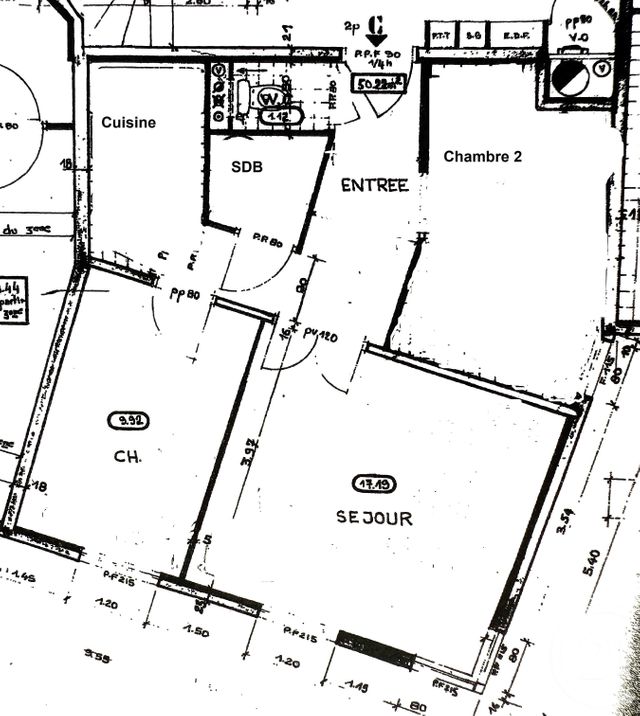 Appartement F2 à vendre - 2 pièces - 51 m2 - Paris - 75019 - ILE-DE-FRANCE