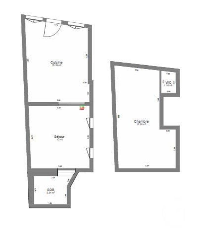 Appartement F2 &agrave; vendre - 2 pi&egrave;ces - 49,22 m2 - Paris - 75020 - ILE-DE-FRANCE