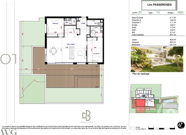 Appartement F3 à vendre - 3 pièces - 82,70 m2 - Antibes - 06 - PROVENCE-ALPES-COTE-D-AZUR