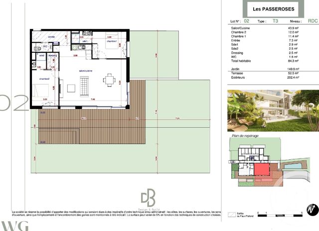 Appartement F3 à vendre - 3 pièces - 84,30 m2 - Antibes - 06 - PROVENCE-ALPES-COTE-D-AZUR
