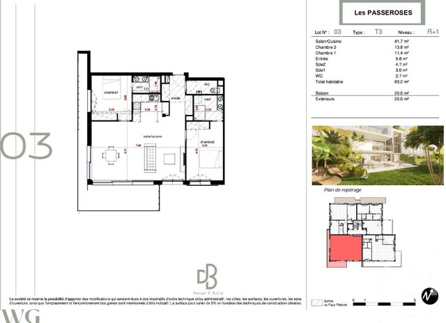 Appartement F3 à vendre - 3 pièces - 83,20 m2 - Antibes - 06 - PROVENCE-ALPES-COTE-D-AZUR