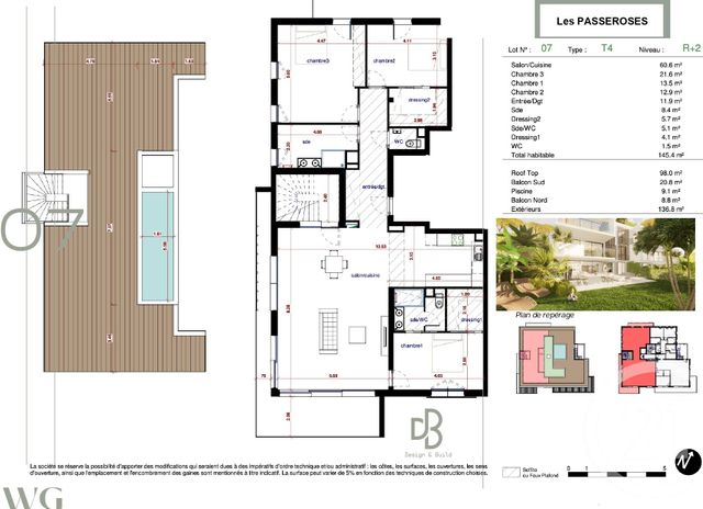 Appartement F3 à vendre - 4 pièces - 145,40 m2 - Antibes - 06 - PROVENCE-ALPES-COTE-D-AZUR