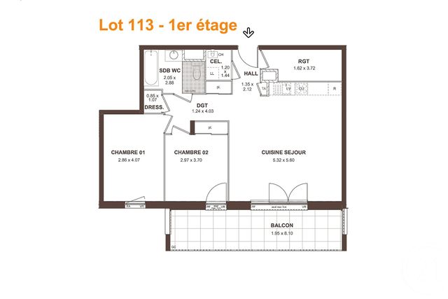 Appartement T3 à vendre - 3 pièces - 71,89 m2 - Neydens - 74 - RHONE-ALPES