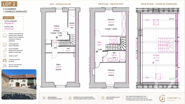 Maison &agrave; vendre - 4 pi&egrave;ces - 85,45 m2 - Presilly - 74 - RHONE-ALPES