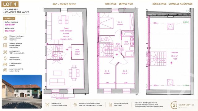 Maison &agrave; vendre - 3 pi&egrave;ces - 131 m2 - Presilly - 74 - RHONE-ALPES