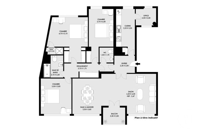 Appartement F5 &agrave; vendre - 5 pi&egrave;ces - 115 m2 - Paris - 75020 - ILE-DE-FRANCE