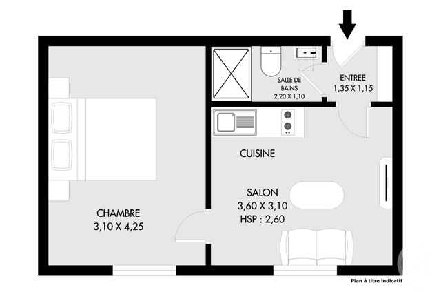 Appartement F2 &agrave; vendre - 2 pi&egrave;ces - 26 m2 - Paris - 75020 - ILE-DE-FRANCE