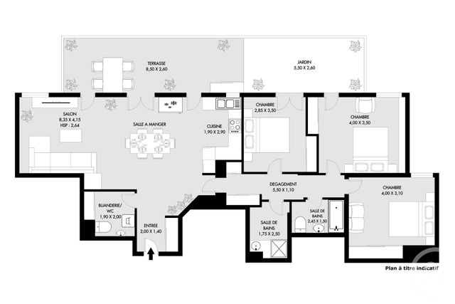 Appartement F4 à vendre - 4 pièces - 100 m2 - Paris - 75020 - ILE-DE-FRANCE