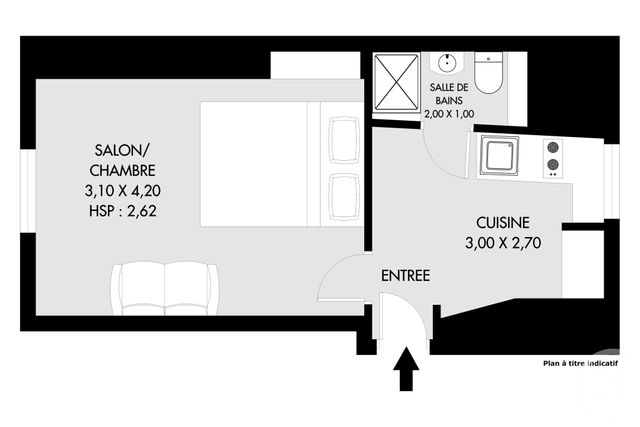 Appartement F1 à vendre - 1 pièce - 16,49 m2 - Paris - 75011 - ILE-DE-FRANCE