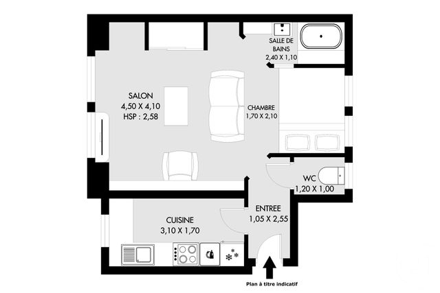 Appartement F1 &agrave; vendre - 1 pi&egrave;ce - 29,54 m2 - Paris - 75020 - ILE-DE-FRANCE