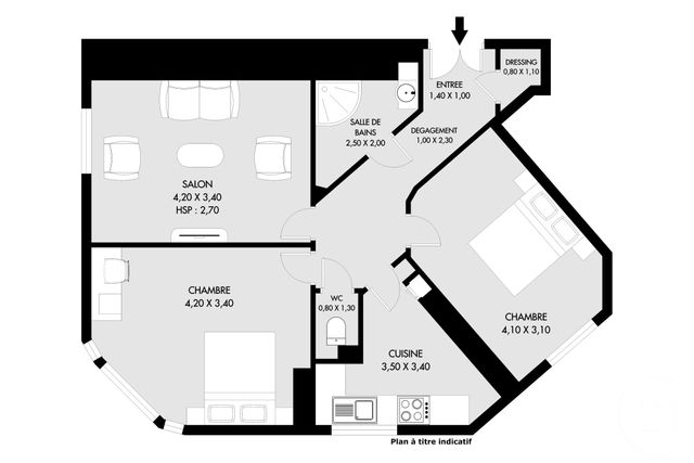 Appartement F3 &agrave; vendre - 3 pi&egrave;ces - 53 m2 - Paris - 75020 - ILE-DE-FRANCE