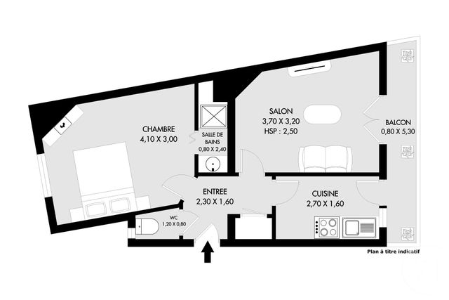 Appartement F2 &agrave; vendre - 2 pi&egrave;ces - 34,74 m2 - Paris - 75020 - ILE-DE-FRANCE
