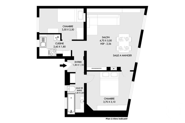 Appartement F3 &agrave; vendre - 3 pi&egrave;ces - 51 m2 - Paris - 75020 - ILE-DE-FRANCE