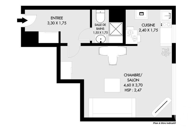 Appartement F1 &agrave; vendre - 1 pi&egrave;ce - 28 m2 - Paris - 75020 - ILE-DE-FRANCE