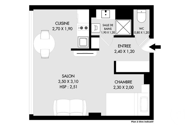 Appartement F1 &agrave; vendre - 1 pi&egrave;ce - 26 m2 - Paris - 75020 - ILE-DE-FRANCE