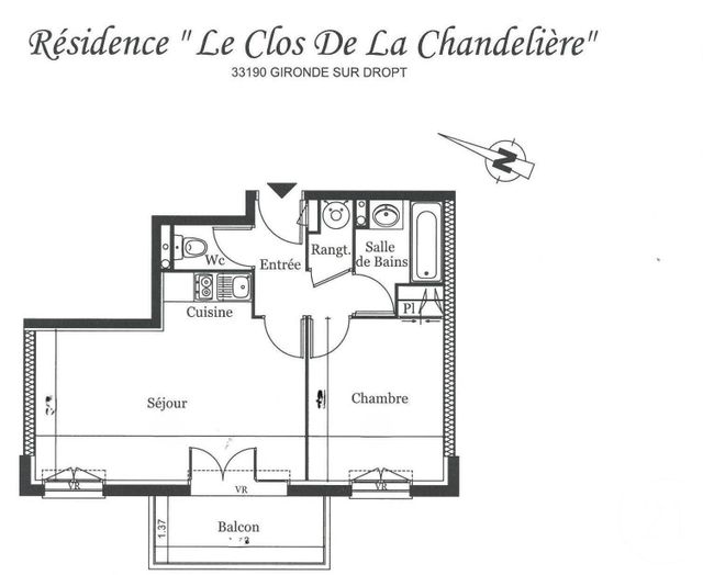 Appartement T2 &agrave; louer - 2 pi&egrave;ces - 38,86 m2 - Gironde Sur Dropt - 33 - AQUITAINE