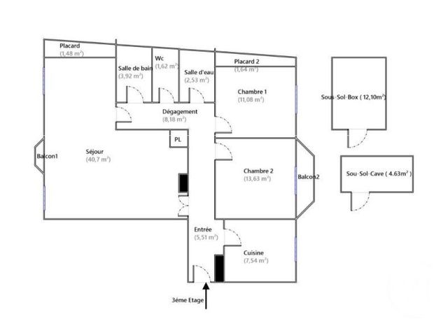 Appartement F5 à vendre - 4 pièces - 97,83 m2 - Charenton Le Pont - 94 - ILE-DE-FRANCE