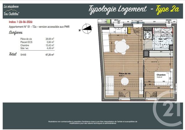 Appartement F2 &agrave; vendre - 2 pi&egrave;ces - 47,31 m2 - Cauterets - 65 - MIDI-PYRENEES