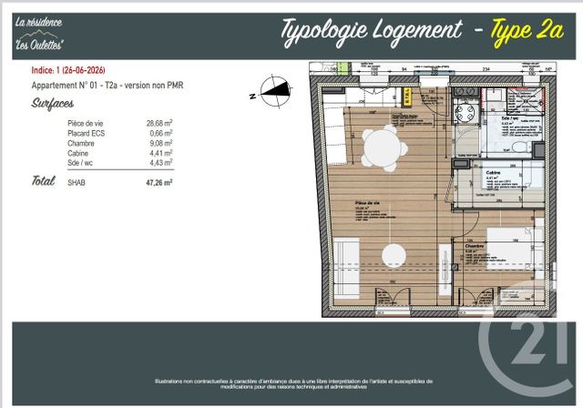 Appartement F2 &agrave; vendre - 2 pi&egrave;ces - 47,31 m2 - Cauterets - 65 - MIDI-PYRENEES