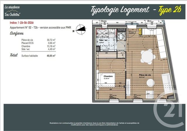 Appartement F2 &agrave; vendre - 2 pi&egrave;ces - 48,84 m2 - Cauterets - 65 - MIDI-PYRENEES