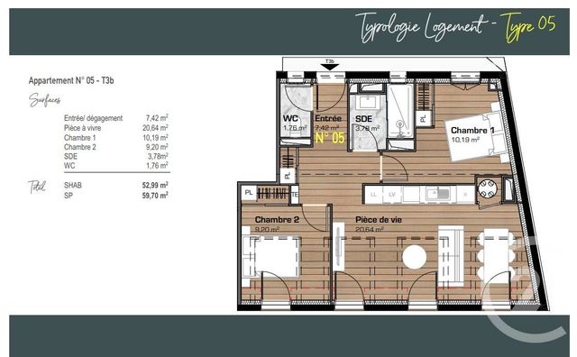 Appartement F3 à vendre - 3 pièces - 52,99 m2 - Cauterets - 65 - MIDI-PYRENEES
