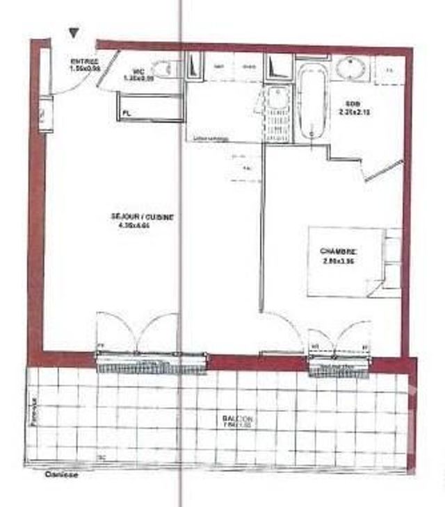 Appartement F2 &agrave; louer - 2 pi&egrave;ces - 42,72 m2 - Bussy St Georges - 77 - ILE-DE-FRANCE