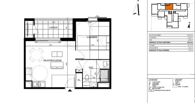 Appartement F2 &agrave; louer - 2 pi&egrave;ces - 40,45 m2 - St Jean De Braye - 45 - CENTRE